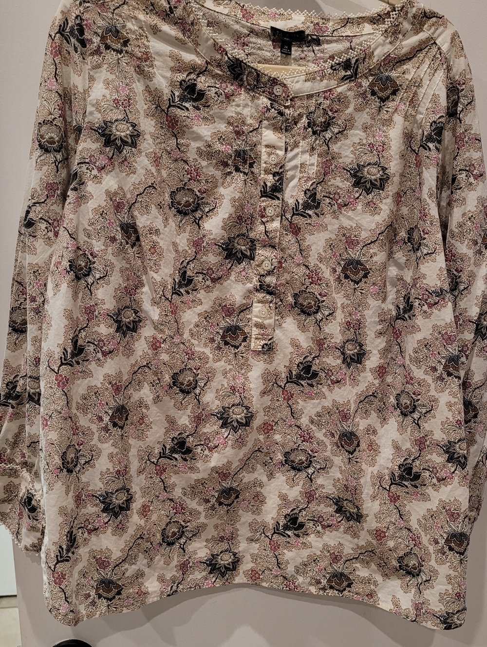 Talbots Plus 2X Womens Blouse Long Sleeve
